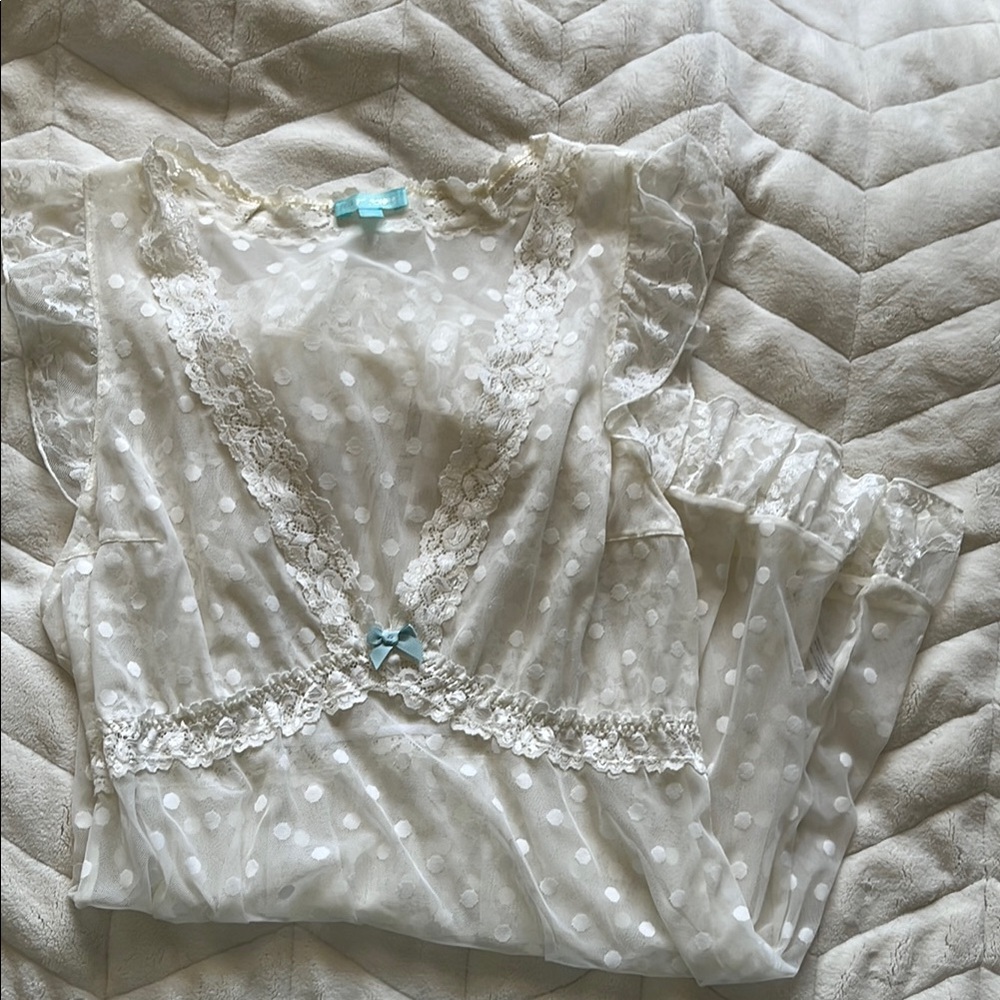Betsey Johnson Cream Lace Chemise